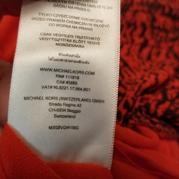 {M} Michael Kors Sunari Graphic Print Smock Dress Elastic Waist - Picture 10 of 10